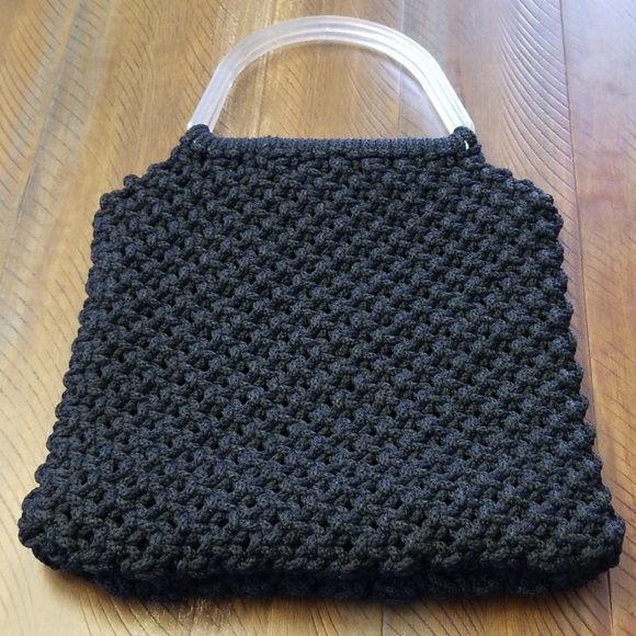 Handbags - 🎉5/$10 Black bag with clear handles